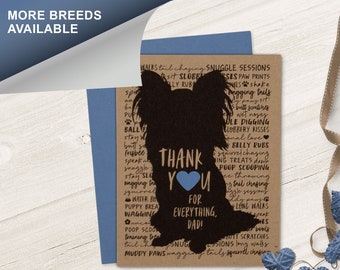 Papillon, Dog Father’s Day Card, Pawther's Day, Dog Dad, Pet Lover, Word Cloud