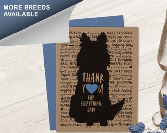 Collie, Dog Father’s Day Card, Pawther's Day, Dog Dad, Pet Lover, Word Cloud