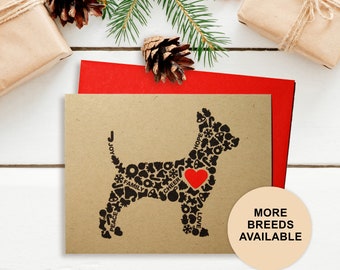 Chihuahua Christmas Card, Dog Holiday Card, Holiday Icons Card, Single Card, Set of 4 or 8