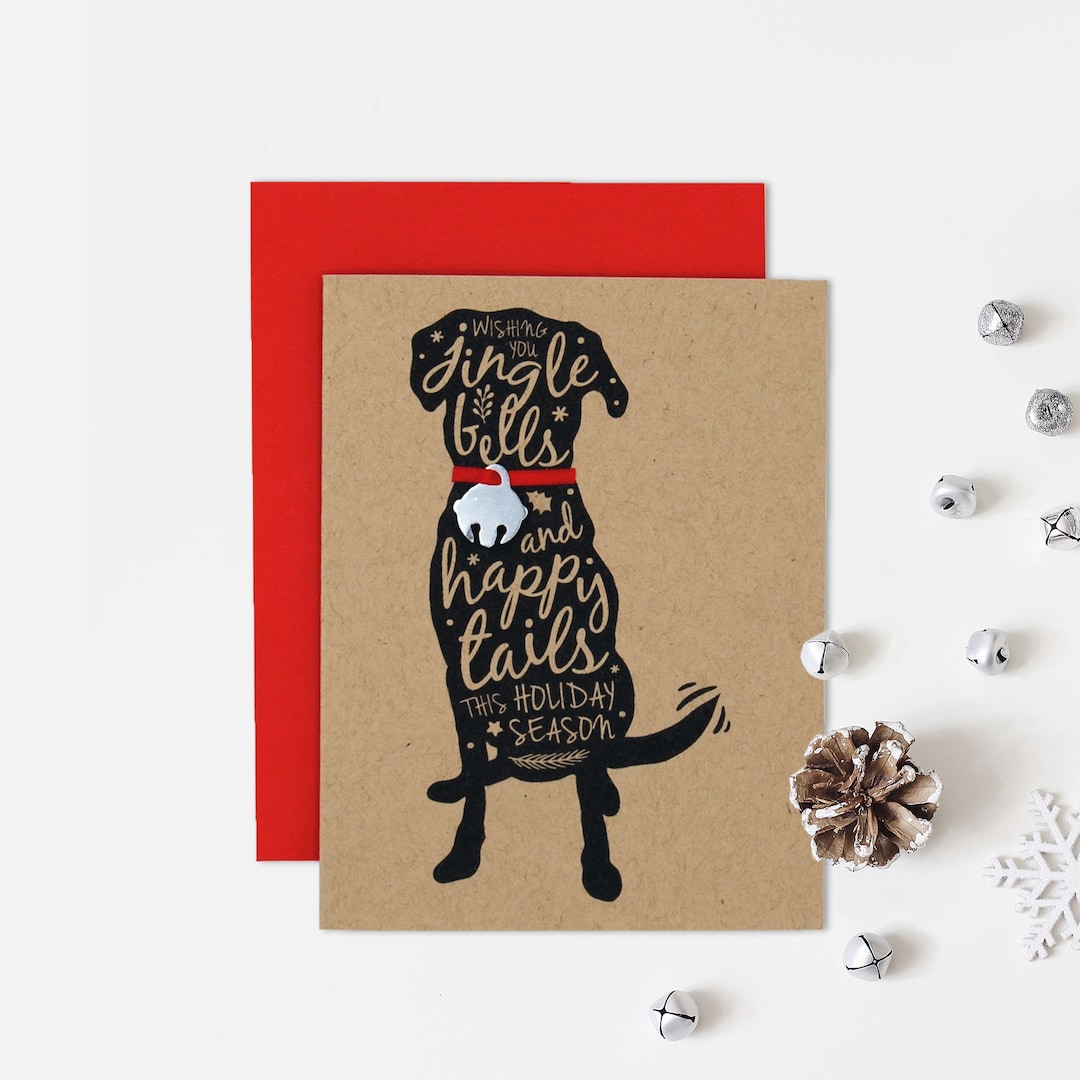 Hound Christmas Card Dog Holiday Card Jingle Bell Single Etsy