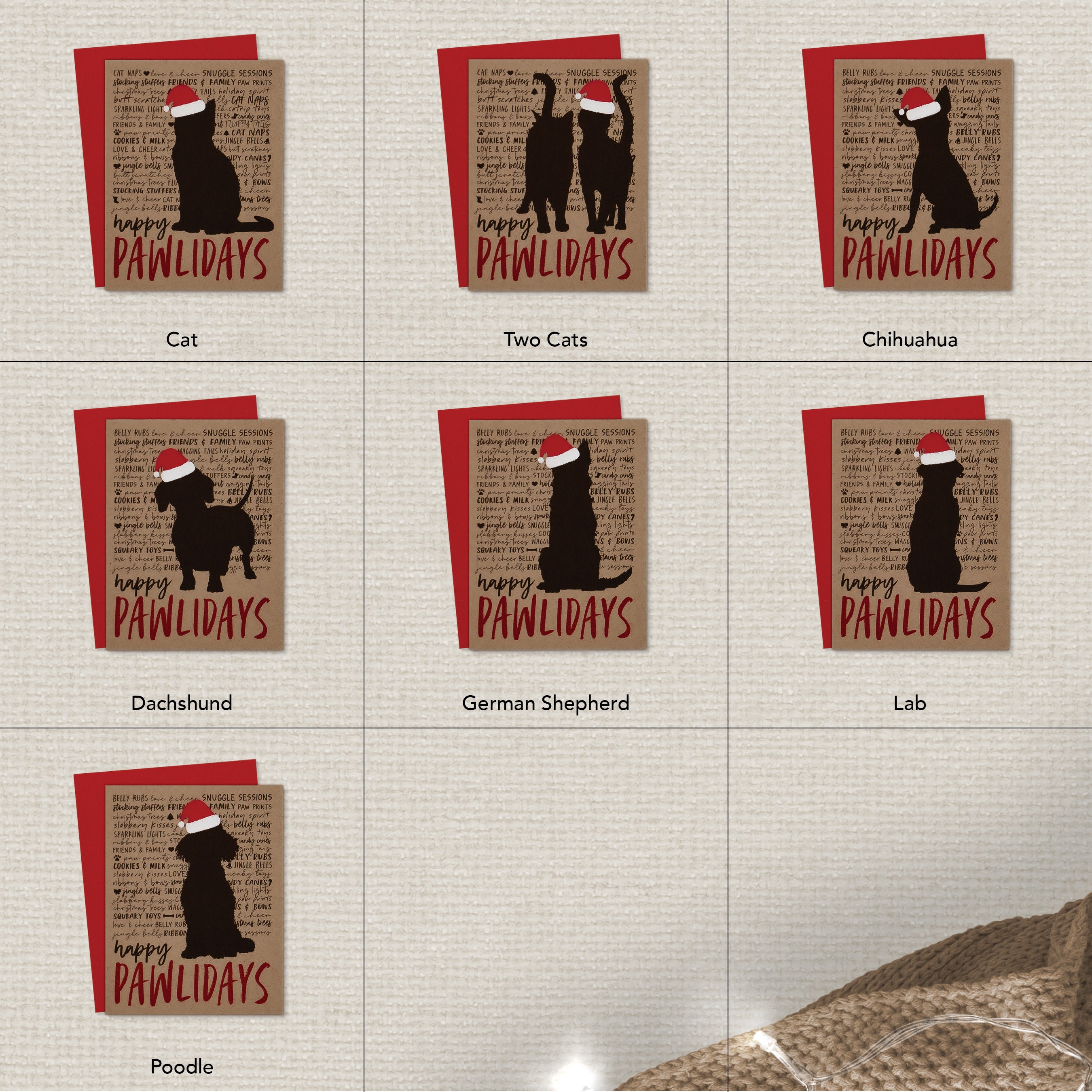Chihuahua Christmas Card, Dog Holiday Card, Santa Hat, Pawlidays, Single  Card, Set of 4 or 8 - Etsy