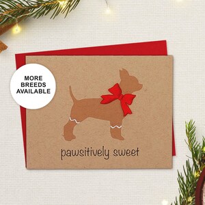 Chihuahua, biglietto di Natale, biglietto di auguri per cani, biscotto di pan di zenzero, Pawsitively Sweet, biglietto singolo, set da 4 o 8