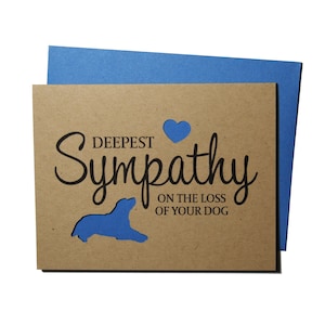 Carta Simpatia Cane, Perdita di Cane Card, Pet Sympathy Card