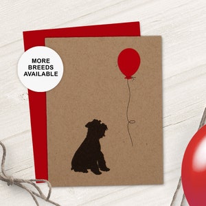 Mini Schnauzer Geburtstagskarte, Glückwunschkarte, Ballon