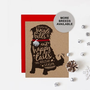 Berner Sennenhund Weihnachtskarte, Weihnachtskarte, Glöckchen, Einzelkarte, 4er oder 8er Set