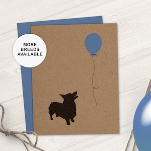Carte d'anniversaire Corgi, carte de félicitations, ballon