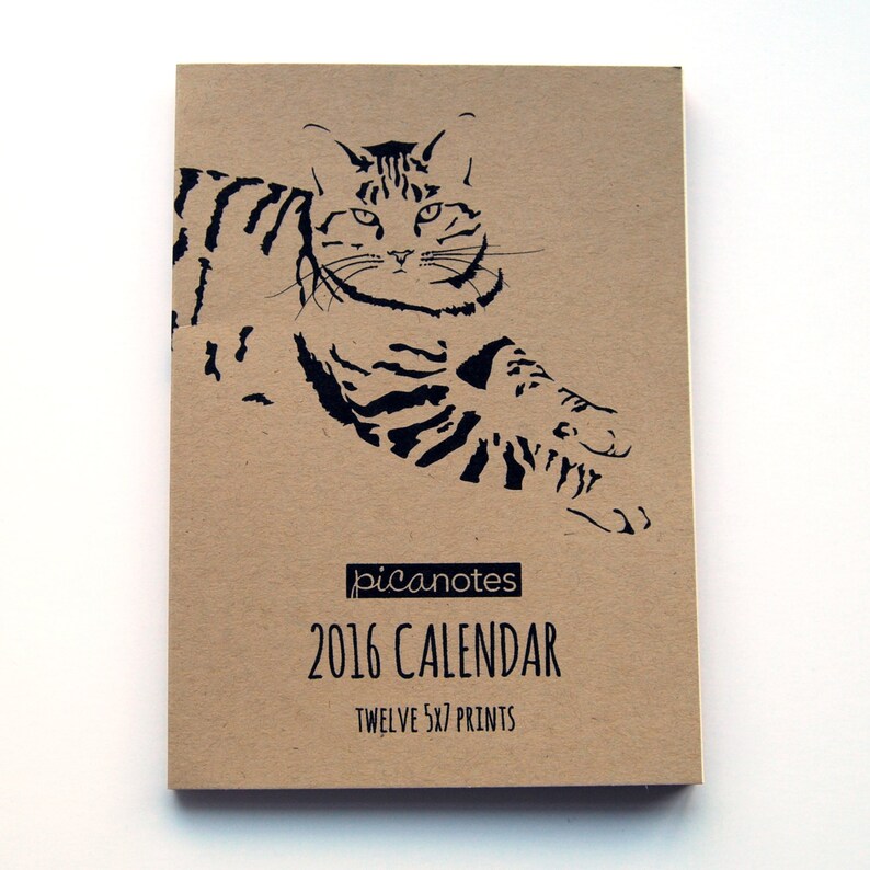 Tabby Cat Desk Calendar 2023 Flexible Dates 5x7 12 Month Etsy