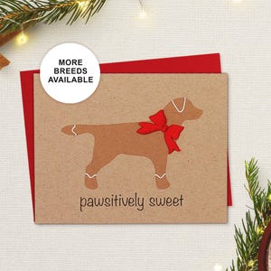 Biglietto di Natale Labrador Retriever, Lab, biglietto di auguri per le feste del cane, biscotto di pan di zenzero, Pawsitively Sweet, biglietto singolo, set da 4 o 8