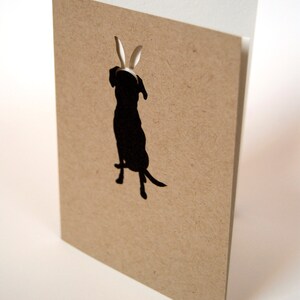 Tarjeta de perro de Pascua, orejas de conejo