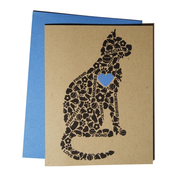 Cat Sympathy Card, Loss of Cat Card, Pet Sympathy Card