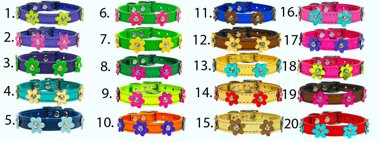Dog Collars Leather Decoration Flowers Genuine Leather Dog