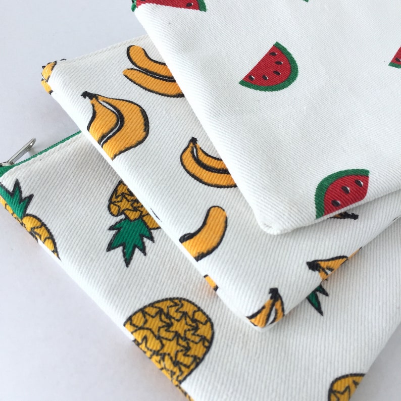 Passport bag Canvas zipper pouch Travel bag Canvas purse School supply Banana zipper pouch Accessories bag Pencil case Make up bag