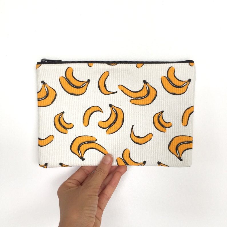 Passport bag Canvas zipper pouch Travel bag Canvas purse School supply Banana zipper pouch Accessories bag Pencil case Make up bag