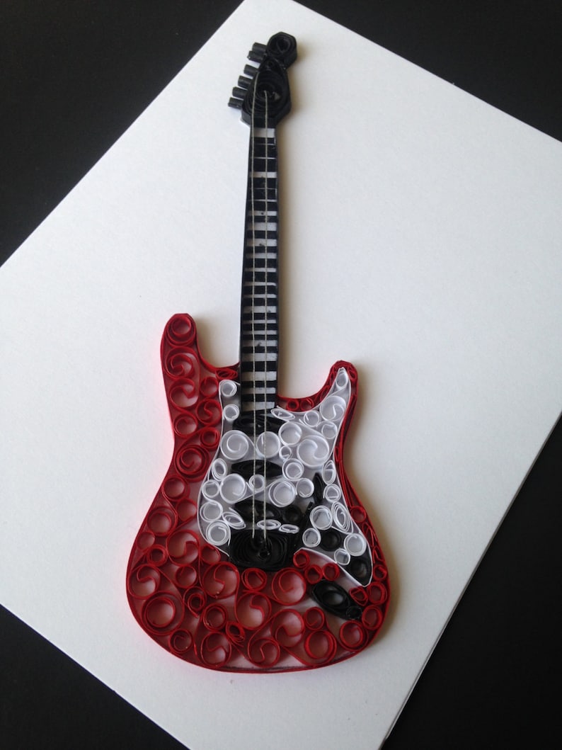 Quilling Electric Guitar Birthday Cards All occassion cards Etsy