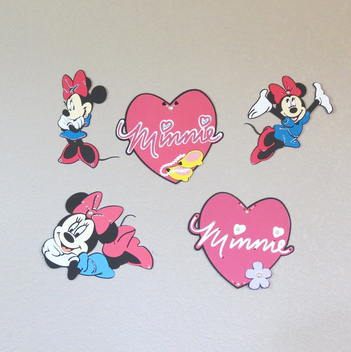 Minnie Mouse Wall Decor 5 Large Pieces Girls Birthday Party Etsy