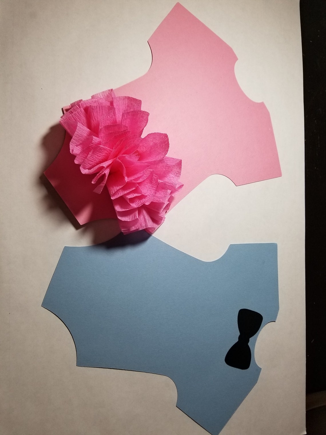 Gender Reveal Wall Decor Pink and Blue Onesies Large 2 Pieces Etsy