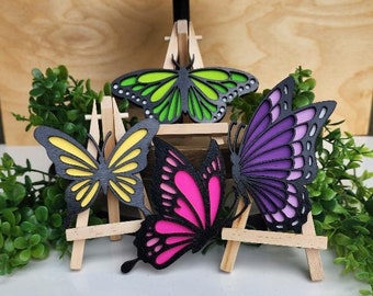 Butterfly tiered tray decor, home decor, Spring, Summer