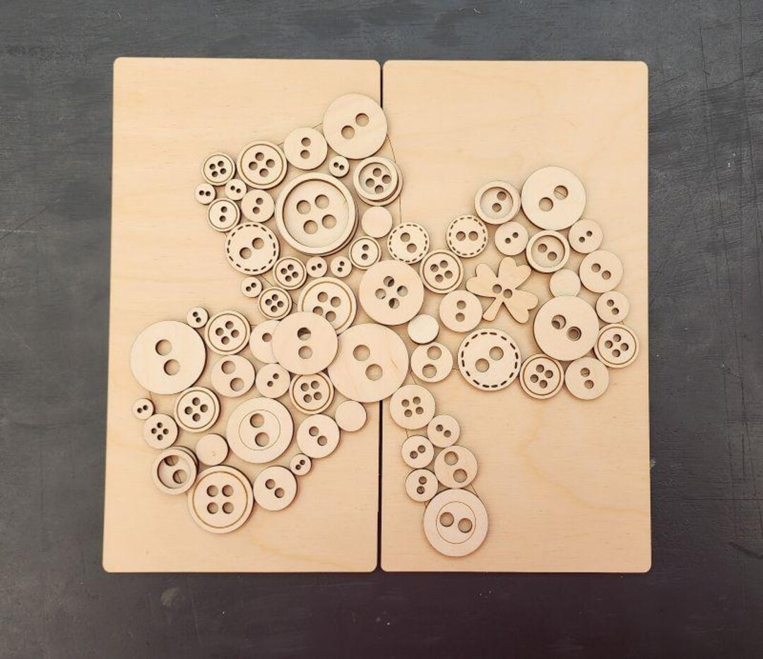 Button Clover Unfinished Wood Craft, Ready to Paint/decorate, Blanks ...