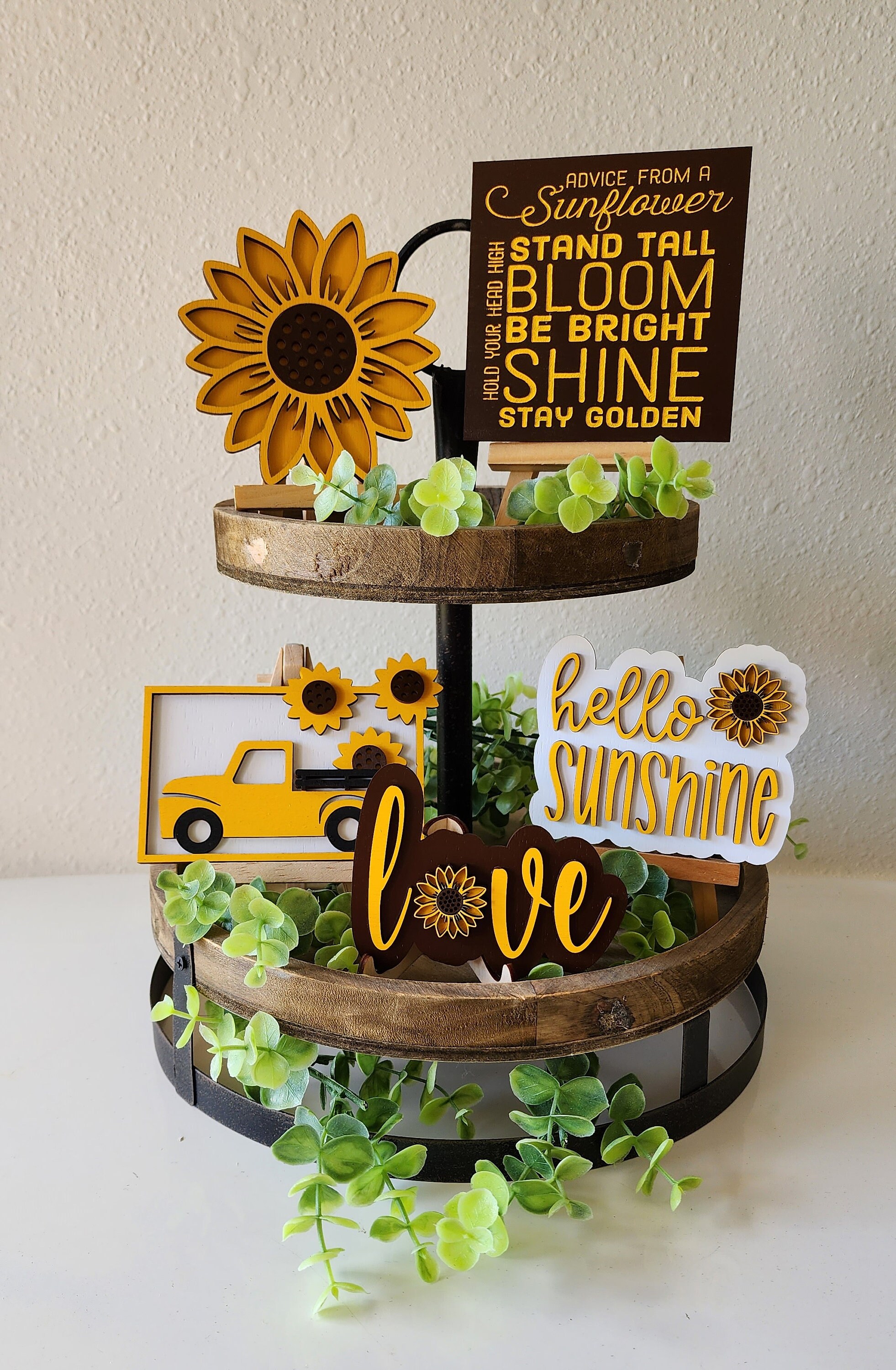 Sunflower Tiered Tray Decor, Home Decor, Summer, Fall Etsy