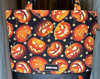 Pumpkin Tote Bag, Halloween Purse,