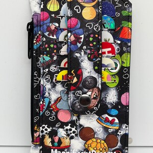 Disney Mickey Mouse Hats Purse Pal, kaarthouder, zakje met ritssluiting, miniportemonnee, mix van Disney-personages, kleurrijke of zwart-witte achtergrond,