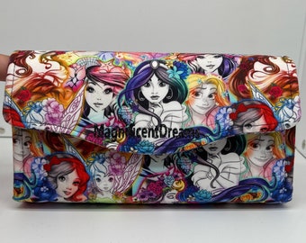 Disney Wallet, Princess Wallet, Large wallet, full size, Belle, Ariel, snow white, Jasmine, sleeping beauty