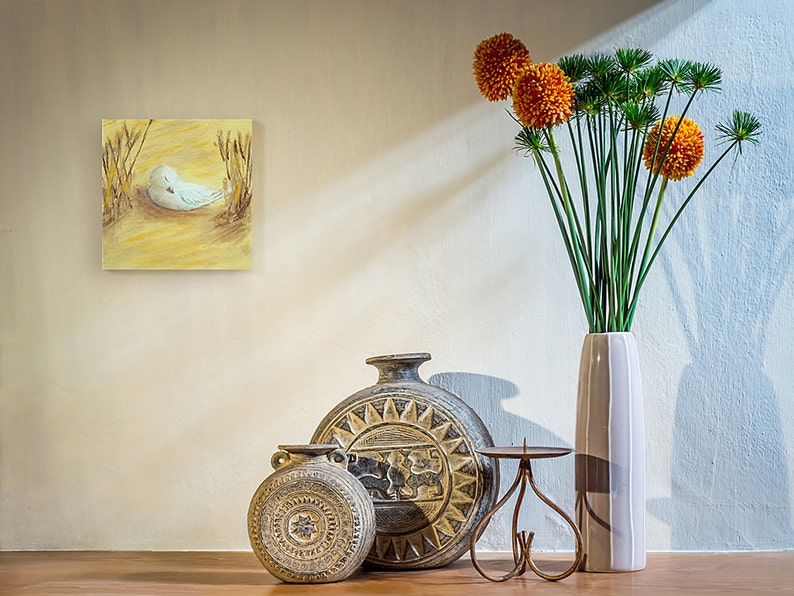 Home Decor, 5x5 Print, Wall Art, Small Art, Ready to Hang Art, Bird