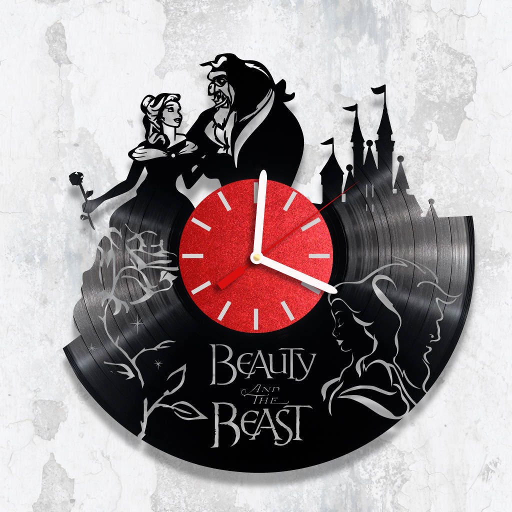 Vinyl Clock Beauty and the Beast Wall Clock Original Gift Etsy