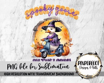 Spooky Goose Halloween Sublimation Design: DTF, PNG (Digital Download)