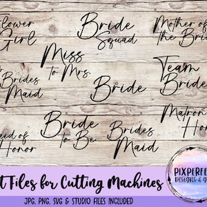 Braut Squad Cut File Bundle für Aufkleber, T-Shirts Schneidemaschinen SVG JPEG PNG