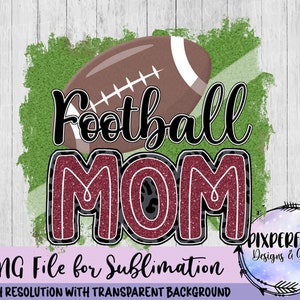 Kastanienbraun & Weiß Glitzer Fußball Mama Sublimation DTF bereit PNG, Fußball, Freitag Nacht Lichter, digitales Design, Sofort Download