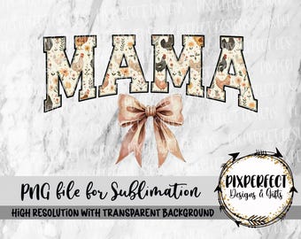 Mama Chicken Bow Sublimation PNG: Coquette Design (Instant Download)