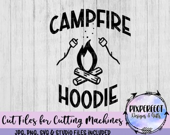 Sudadera con capucha para fogata: Diseño para acampar al aire libre (SVG, JPEG, PNG)