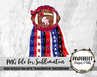 High School Homecoming PNG: Trojans Glitter Sublimation Design/DTF Design (Digital Download