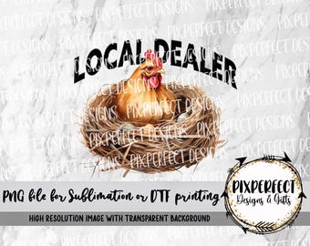 Lokaler Händler Huhn PNG: Farm Sublimationsdesign (Digitaler Download)
