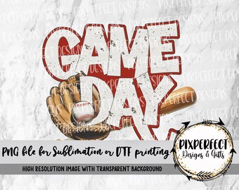 Game Day Baseball PNG: Red Dirt Design, Sublimation Print (Digital Download)