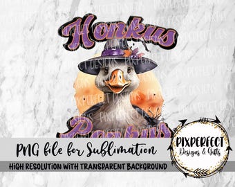 Witchy Goose Halloween Sublimation Design: Honkus Ponkus PNG (Digital Download