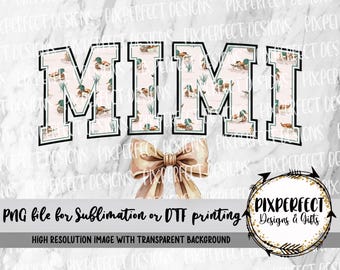 Mimi Mallard Duck Bow Sublimation Design (PNG)