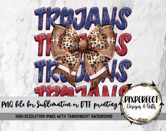 Trojas Fussball Bogen PNG: High School Spirit, Sublimations/DTF Druckdesign (Digitaler Download)