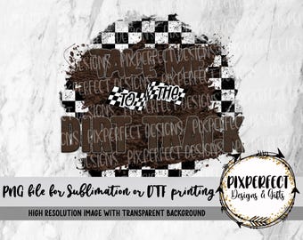 Dirt Track Racing Sublimation/DTF Print Design: Checkered Flag PNG (Digital Download)
