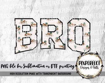 Stockente Duck Sublimationsdruck PNG / DTF: Bro Mallard Bow Design (Instant Download
