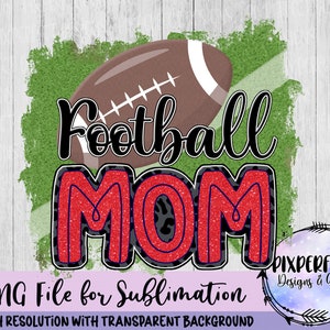 Rot & Blau Glitzer Fußball Mama Sublimation DTF bereit PNG, Fußball, Freitag Nacht Lichter, digitales Design, Sofort Download