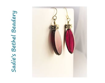 Deep Red Ellipse Earrings