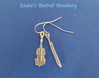 cello and bow earrings