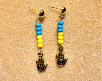 Stand With Ukraine earrings with charm