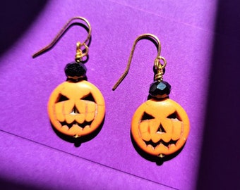 Halloween pumpkin earrings