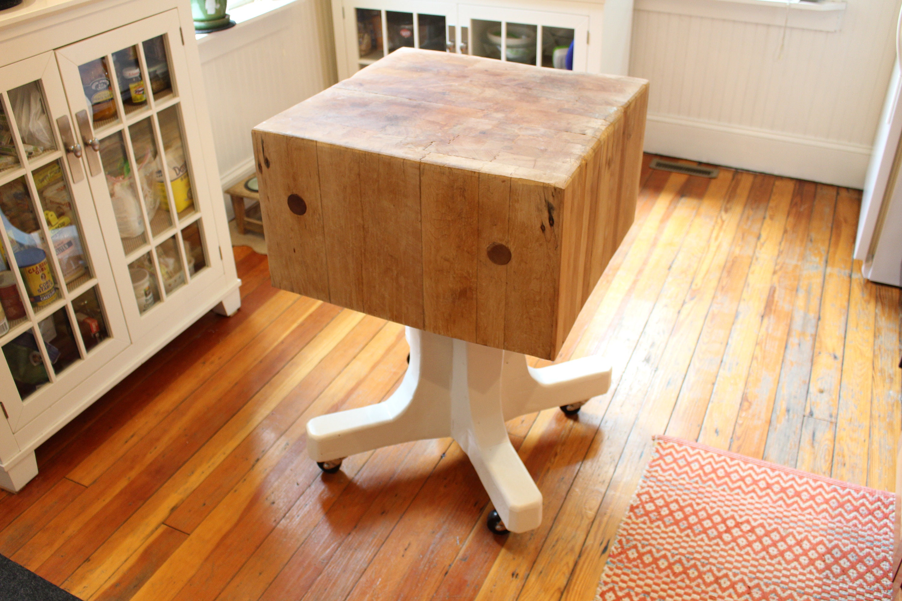 Vintage Restored Antique Butcher Block Monarch Meat Block 