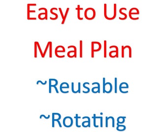 Menu 4 (zomer D) maaltijdplannen van SmithJunction - Herbruikbaar, roterend, uitbreidbaar systeem inclusief boodschappenlijst en recepten