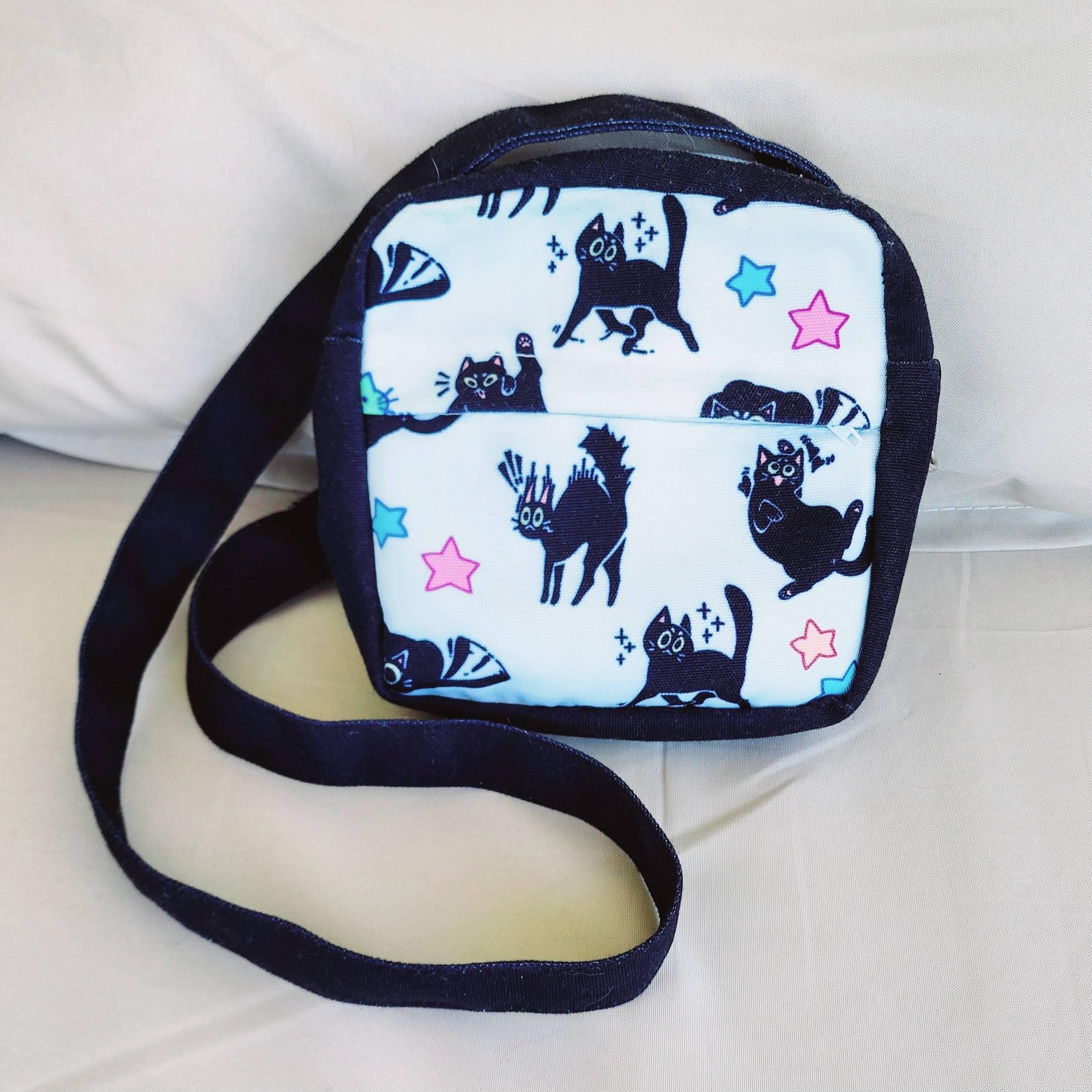 LiuenMgg Black Cat Crossbody Bag - Small Ethnic Print Messenger Bag, Adjustable Strap - View #8