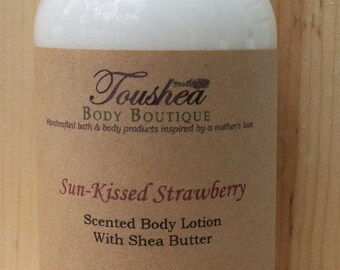 Strawberry Body Lotion Handmade With Shea, Mango, & Cocoa Butter Sun-Kissed Strawberry